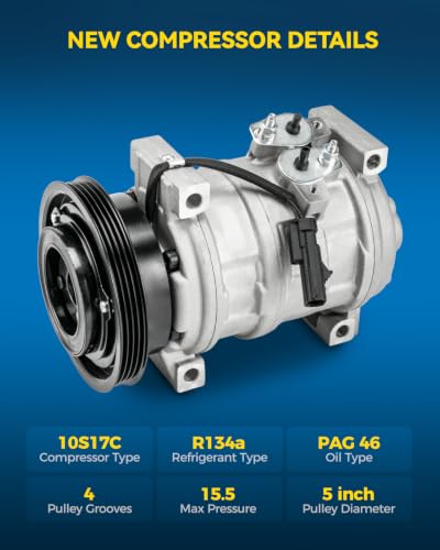 Image of PHILTOP 77378 Air Conditioner AC Compressor with Clutch for Dodge Neon 2000-2002, Plymouth Neon 2000-2001
