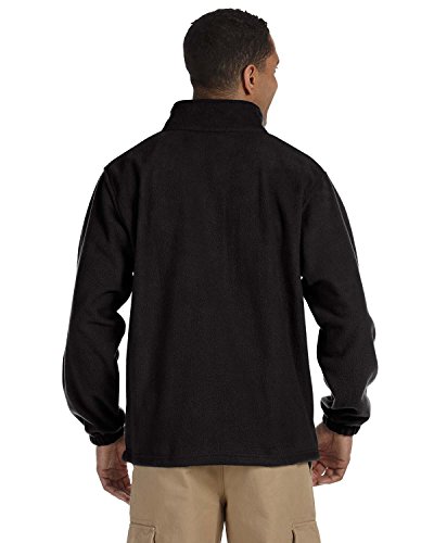Men's 8 oz. Full-Zip Fleece, 3XL, BLACK2