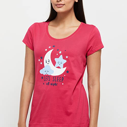 Image of Max Women Cotton Wo Printed Regular Fit Loungewear T-Shirt and Pyjamas