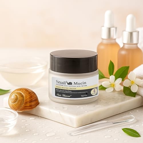 Image of Snail Mucin Face Cream, 50ml | All-in-One Wrinkle Care, Firming & Brightening, Lightweight, Non-Sticky Formula, Anti-Aging & Skin Repair