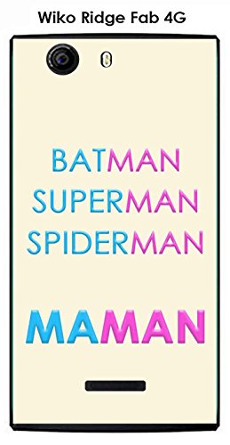 Onozo Coque Wiko Ridge Fab 4G Design Maman vs Batman