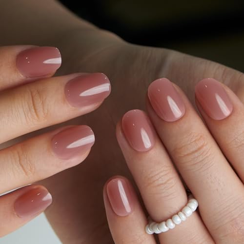 Image of CurvLife Soft Gel Extra Short Press on Nails, 30Pcs Honey Peach Pink Oval Acrylic Fake Nails with Design Full Cover for Women Reusable Square Press on Nail Kit with Nail Glue Adhesive Tabs