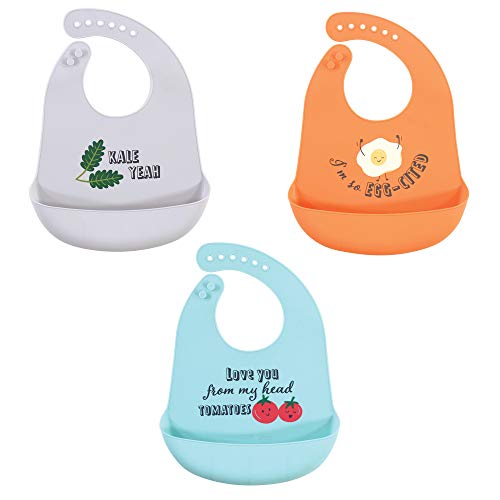 Image of Hudson Baby Unisex Baby Silicone Bibs, Kale Yeah, One Size