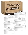 [Original] Waterdrop WD-PF-01A Plus Replacement Filters for All Waterdrop Pitcher Filtration System, Reduces PFAS, PFOA/PFOS, Chlorine, Last Up to 3 Months or 200 Gallons (Pack of 6)