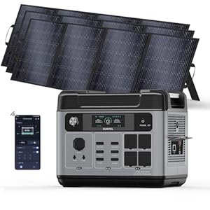 OUKITEL P2001 Plus 2048Wh Powerstation Mobile Stromversorgungmit 3x100W Solarpanel, 2400W Mit 5x230V Steckdosen, 1.2 Std. Vollladung, APP, 13 Ausgang, Für Camping Haus Notstrom Gartenparty Solargenerator