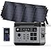 OUKITEL P2001 Plus 2048Wh Powerstation Mobile Stromversorgungmit 3x100W Solarpanel, 2400W Mit 5x230V Steckdosen,1.2 Std. Vollladung,APP,13 Ausgang,Für Camping Haus Notstrom Gartenparty Solargenerator