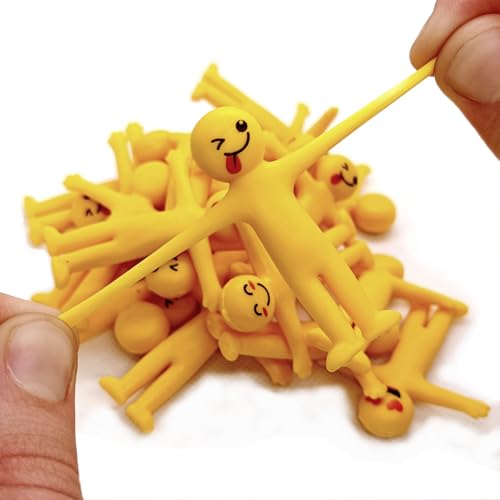 20 bonecas elásticas Smiley amarelas de borracha macia | detalhes de aniversário para crianças, presentes para convidados, enchimento de ananás infantil, surpresas para festa crianças, pequenos