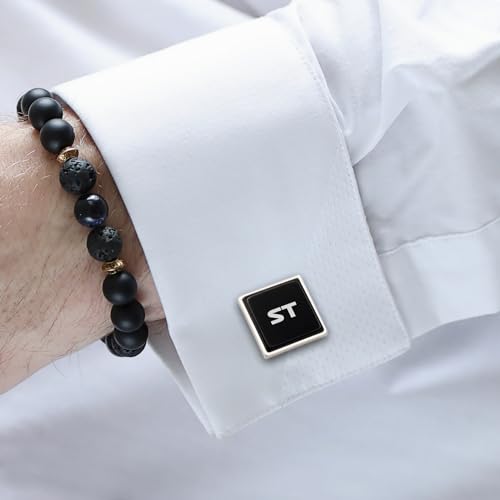 Mancuernillas personalizadas Stone Onyx para hombre miniatura 7