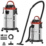 3 In 1 Industrial Wet and Dry Vacuum Cleaner, 19000pa Powerful Suction Bagless Vacuum Dust Extractor With 4 Caster Wheels, HEPA Filter, Crevice Nozzle, Professional Electric Wet Dry Vac for Workshop