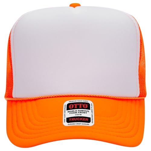 Image of OTTO Polyester Foam Front 5 Panel High Crown Mesh Back Trucker Hats in 97, Bulk, Wholesale