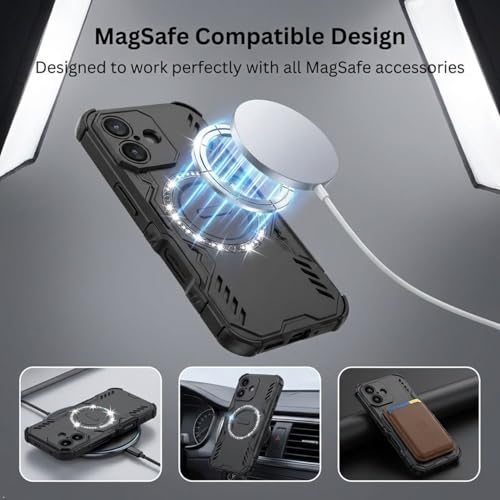 Image of ShieldTech Back Cover Case for Apple iPhone 17 | 360 Protection Mobile Phone Case Mag-Safe | Camera Protection | i Phone 17 Back Case | iPhone17 - Black TPU+PC