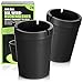 Produktbild com-four® 2x XXL Aschenbecher für draußen - Windaschenbecher - Sturmaschenbecher mit Deckel - Autoaschenbecher, Ø 10 cm (schwarz)