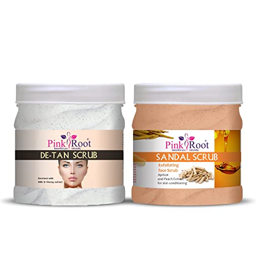 Image of Pink Root Sandal Scrub 500gm with De-Tan Scrub 500gm