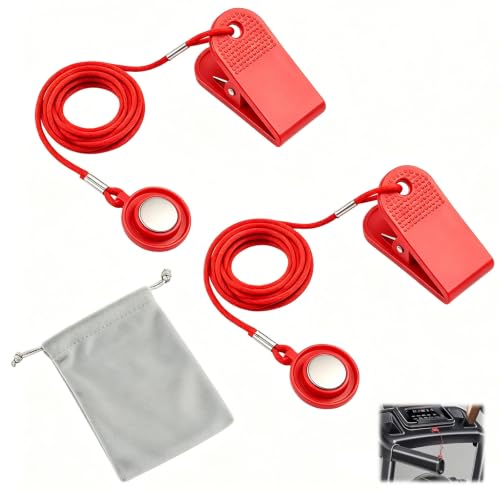2 llaves de seguridad magnéticas universales para cintas de correr nt robustas y fiables para detener la emergencia, compatibilidad extendida para muchas marcas de fitness populares, y bolsa de