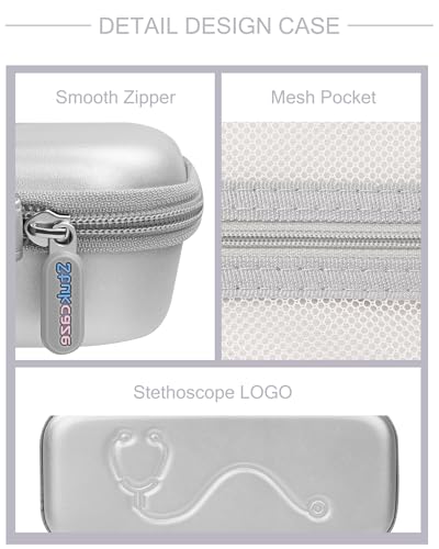 Image of Stethoscope Case for 3M Littmann Classic III & Lightweight II S.E, Silver