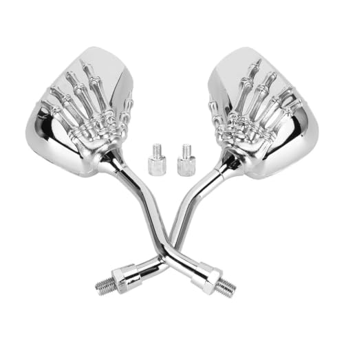 Rétroviseurs moto squelette chromés 8mm 10mm universels