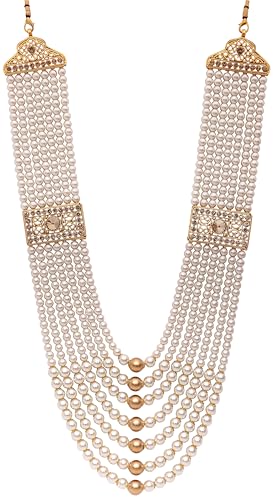 Pearl Necklace Jewellery for Groom Seven Line Dulha Moti Mala Haa...