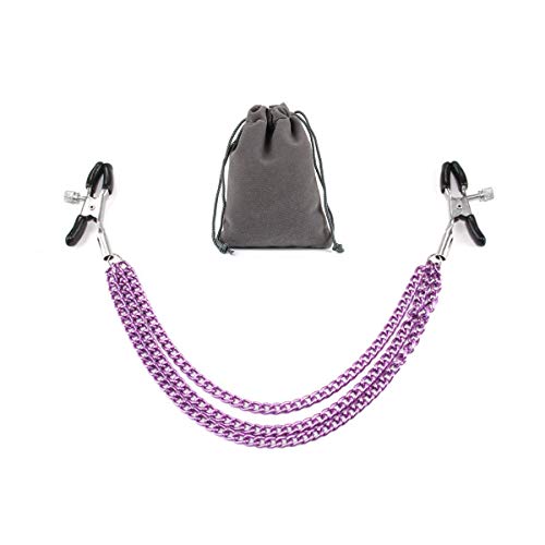Howave Body Chain Clip Massage Cramp for Women - Ladies Body Chain Adjustable Clothes Decoration with Soft Storage Bag Purple