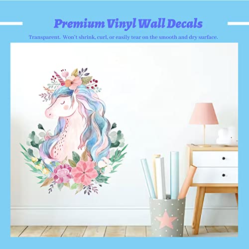 Unicorn Wall Sticker Pastel Mythical Unicorn Wall Decal Peel And Stick For Girls Room Decor Unicorn Nursery Wall Art Decor #TOP3