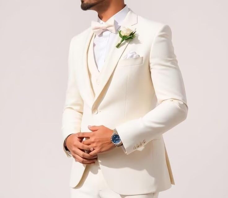 Mens Double Breasted Suit for Men 3 Piece Slim Fit Suits Set Jacket Vest Pants for Party Wedding Business3