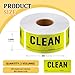 Dunzoom 2 Rolls 480 Sheets Clean Labels 4 x 2 Inch Fluorescent Green Labels Rectangular Cleaning Identification Stickers Writable Self-Adhesive Suitable for Hotels, Laboratories, Hospitals, Schools