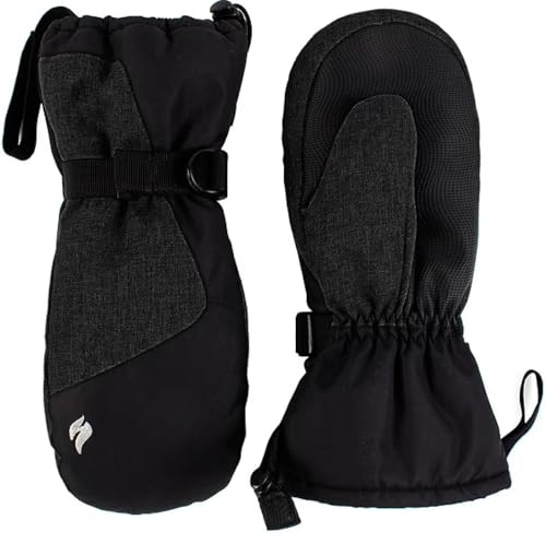 HEAT HOLDERS Waterproof Performance Alaska Ski Mittens - Dual Insulated - Mens Sizes (Black, M/L)