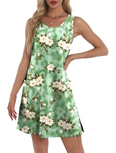 Image of BKRIVE Coverup Summer Dresses for Women 2026 Eyelet Casual Loose Sleeveless Sundresses Tank Dresses with Pockets