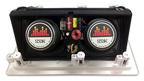Image of 5252AC Silver Ticket in-Ceiling Speaker with Pivoting Full Speaker Adjustable Angle Woofers and Tweeter (Dual 5.25 Inch in-Ceiling Center Channel) Ceiling ONLY