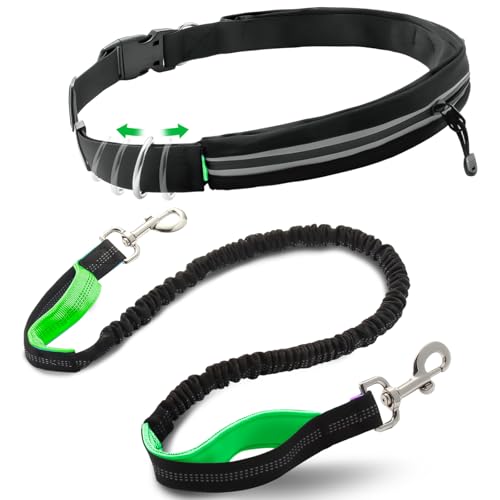 Vihir Guinzaglio Mani Libere Per Cani, Guinzaglio Jogging Cane Con Marsupio Per Cani Taglia Grande e Media, Guinzaglio Canicross Per Corsa, Correre,Trekking,Running