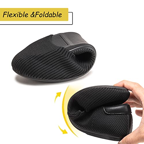 Image of Frank Mully Women's Ballet Flat Shoes Knit Dress Shoes Round Toe Slip On Ballerina Flats for Woman Low Wedge Comfort Soft