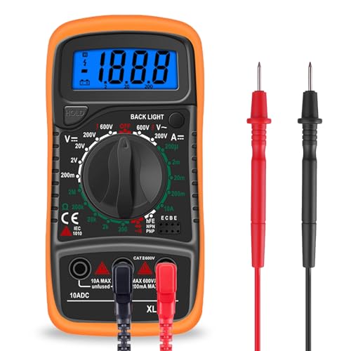 Draagbare digitale multimeter, lcd-achtergrondverlichting, AC/DC, ampèremeter, voltmeter, ohm, spanningstester, HFE Triodo Buzzer multimeter, stroommeter, batterij niet inbegrepen