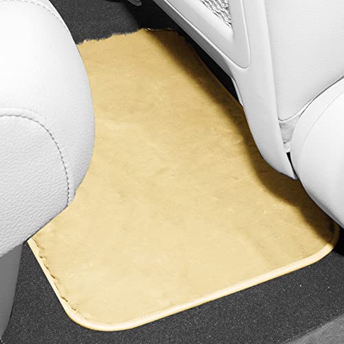 Image of FH Group Universal Fit Full Set Doe16 Faux Rabbit Fur Automotive Floor Mats fits most Cars, SUVs, Trucks and Vans Beige