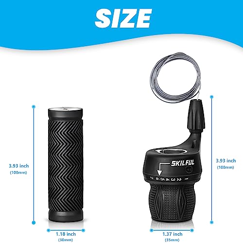 image for Gylbuz 3x7 Speed Bicycle Twist Shifter 21 Speed Bike Shift Lever and 1