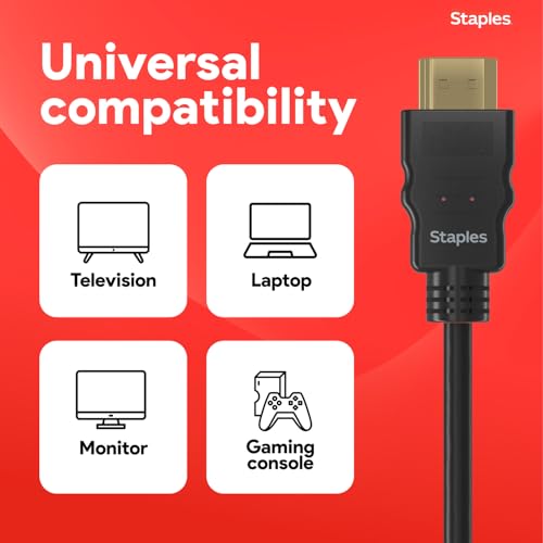 Câble audio/vidéo HDMI vers HDMI Staples TECH noir mâle-mâle - 5