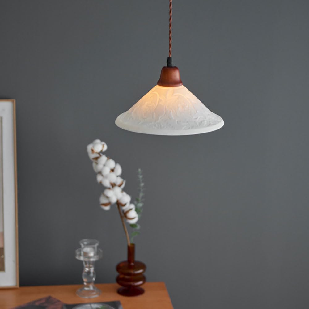 Brązowy drewniany korpus lampy wiszące oprawy sufitowe, ceramiczny abażur, oświetlenie wewnętrzne, lampa wisząca z regulowaną liną, do sypialni, oprawy sufitowe do salonu Star of Light