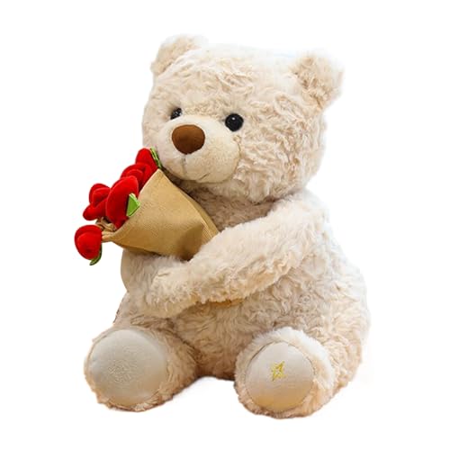 Ours en peluche de collection en tissu soyeux avec finitions haut de gamme