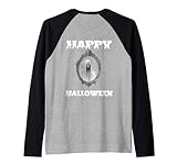 spettro, fantasma o ghoul in uno specchio felice costume di halloween maglia con maniche raglan