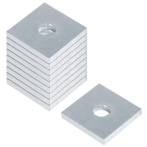 heneng 10 Pack 7/32" Thick Heavy Duty Squares Washer Plate,1/2"(ID) x 2" x 2"