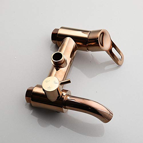 Douchette à main dorée rose pour baignoire moderne