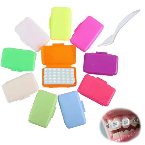 10 piezas de cera dental, tiras de cera dental, cera protectora precortada, cera dental, cera dental, cera dental con sabor