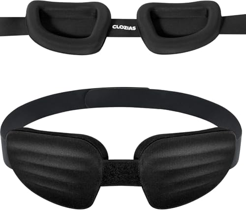 CLOZIA Sleep Mask for Men Women Adjustable Sleeping Eye Mask Blocking Eye Masks for Sleep Soft Comfortable for Travel & Shift Work Black