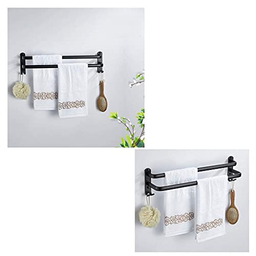 Toallero baño negro doble barra con sistema de secado eficiente 6