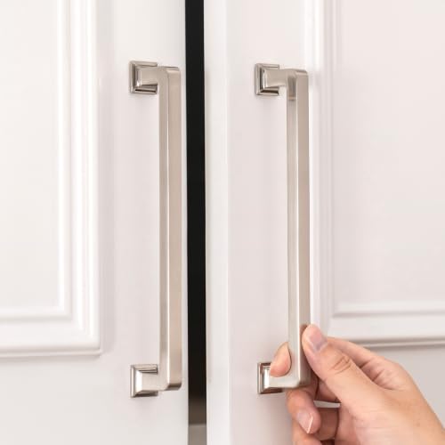 homdiy 5 Pack 7-1/2 Inch Brushed Nickel Cabinet Pulls, Solid Zinc Alloy