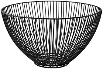 Sooyee Metal Wire Fruit Basket,Large Round Storage Baskets for Bread,Fruit,Snacks,Candy,Households Items.Fashion Fruit Bowl Decorate Living Room, Kitchen, Countertop (Black)