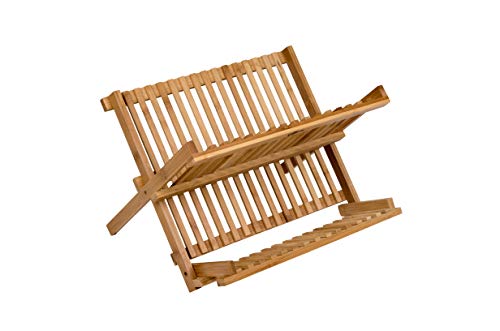 Bo-Camp Urban Outdoor Abtropfgestell aus Bambus Holz klappbar mit Bestecksammler