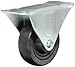 Shepherd General Duty Series 4" Diameter Soft Rubber Wheel Single Race Rigid Caster, 6-1/8" Length x 3-1/16" Width Plate, 200 lbs Capacity, Zinc Finish