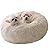 BODISEINT Modern Soft Plush Round Pet Bed for Cats or Small Dogs, Mini Medium Sized Dog Cat Bed Self Warming Autumn Winter Indoor Snooze Sleeping Cozy Kitty Teddy Kennel (M(23.6”Dx7.9 H), White)