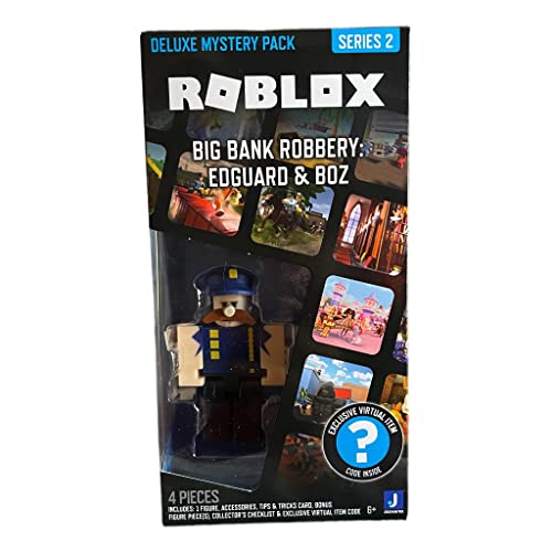 Roblox Deluxe Mystery Pack Action Figure Series 1 - Includes Exclusive Virtual Item (Choose Figure) (Big Bank Robbery: Edguard & Boz)