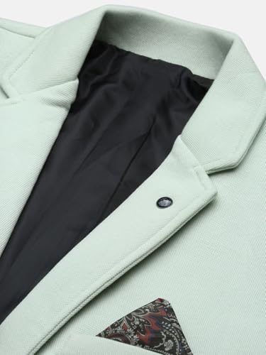 Image of SHOWOFFFF Men Solid Single Breasted Casual Blazer | Notched Lapel Full Sleeves Cotton Blazer for Mens | Slim Fit Regular Length Blazer for Men's