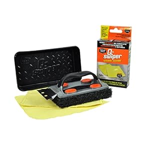 Q-Swiper Steam Clean BBQ Grill Cleaner Set – 1 Grill Brush with Scraper, 2 Heat Resistant Kevlar® Cloths, 1 Tray | Bristle Free | Safe Way to Steam Away Grill Grease & Grime